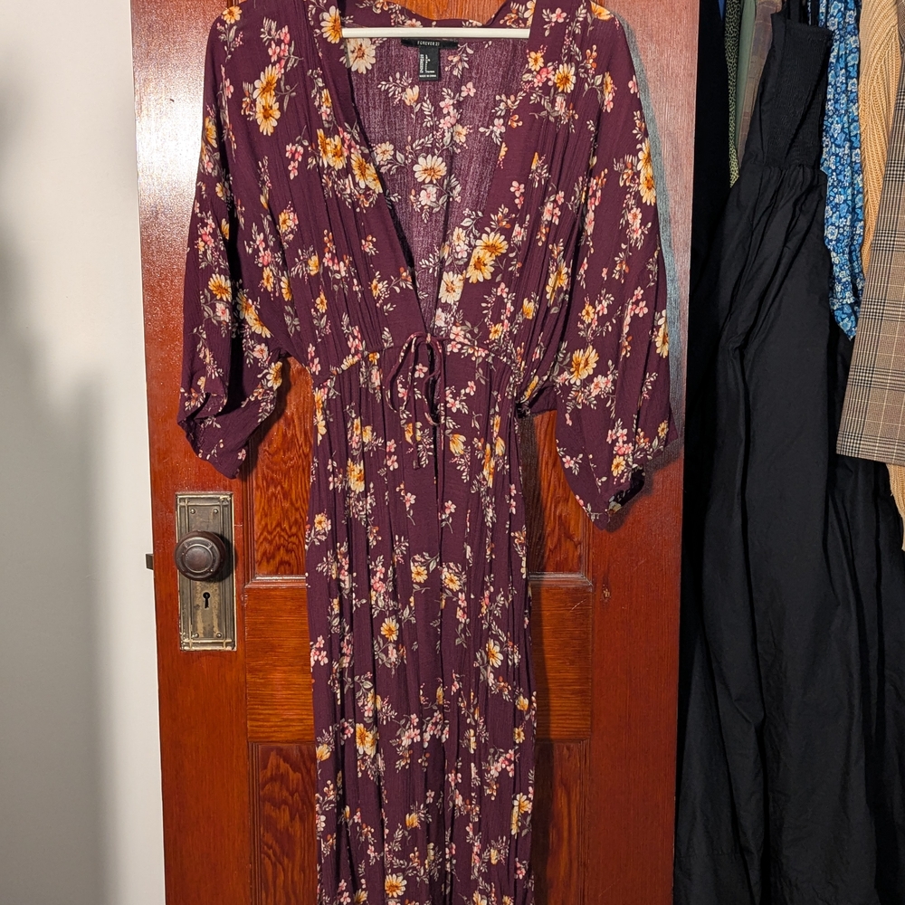 Floral Burgundy Maxi Dress